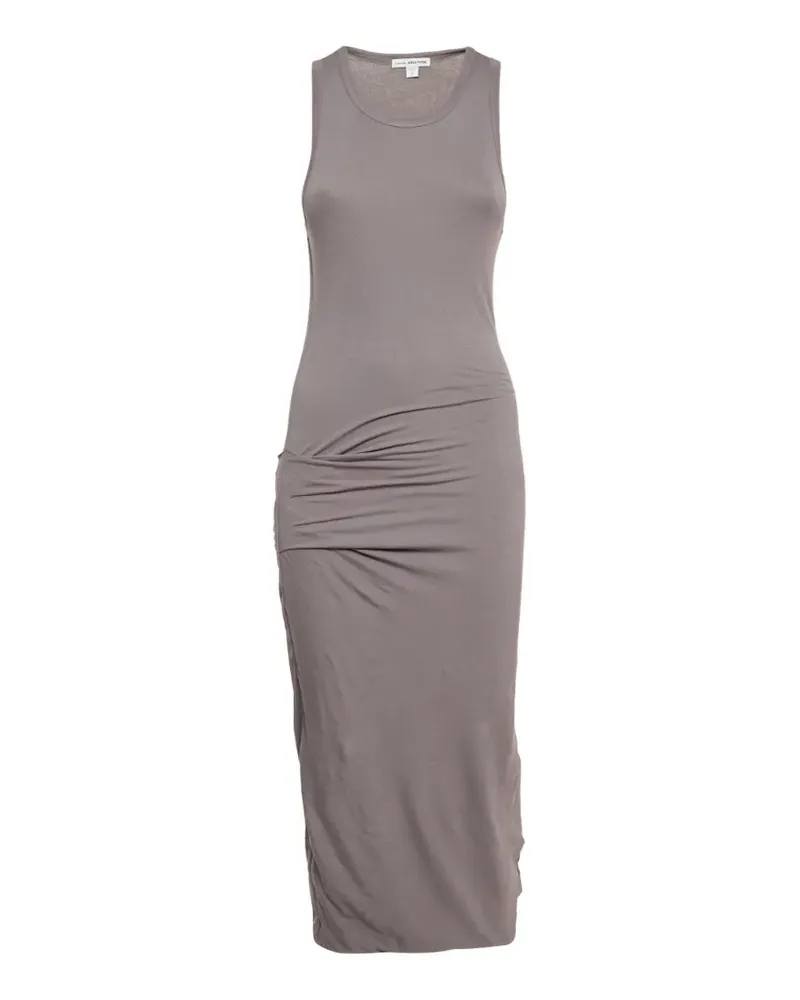 James Perse Midikleid mit Raffungen - Grau Grau