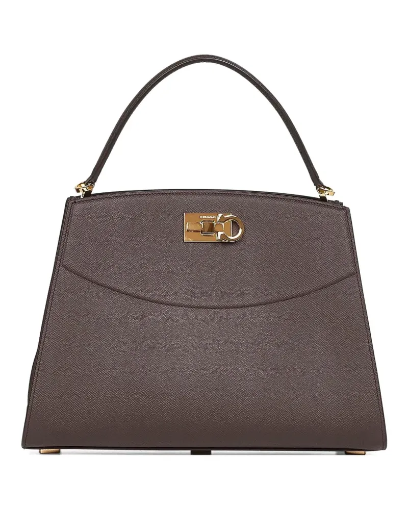 Ferragamo Gehämmerte Tote Bag aus Kalbsleder mit Gancio-Detail - Testa di m testa di moro Testa