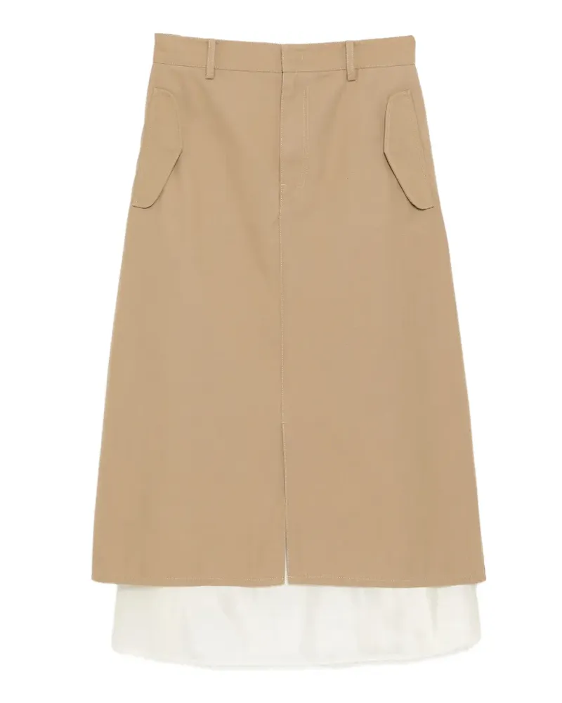 JNBY Midirock im Layering-Look - Nude Nude