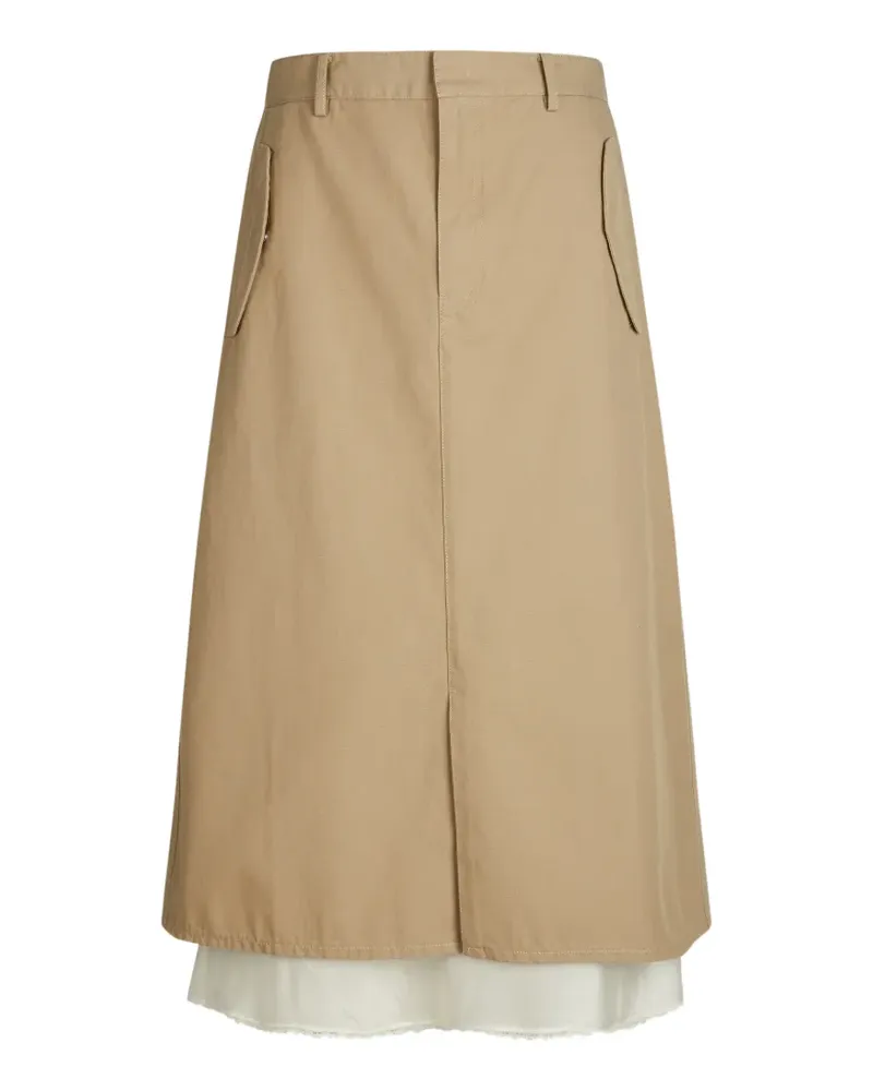 JNBY Midirock im Layering-Look - Nude Nude