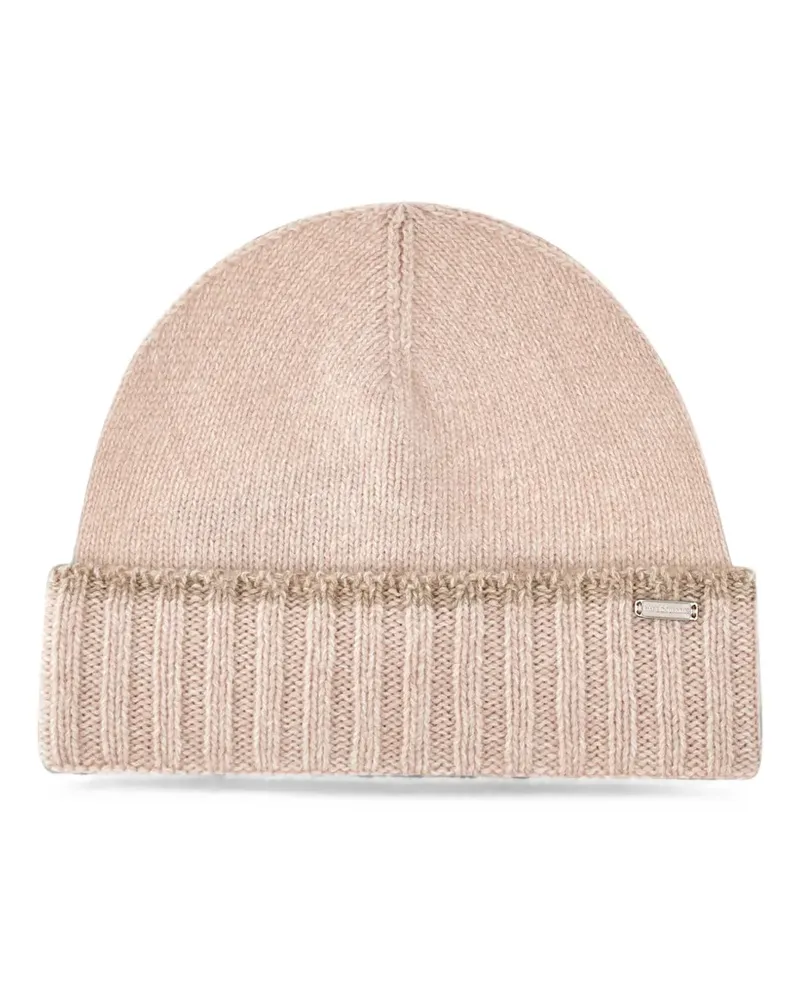 Paul & Shark ribbed-knit beanie hat - Nude Nude