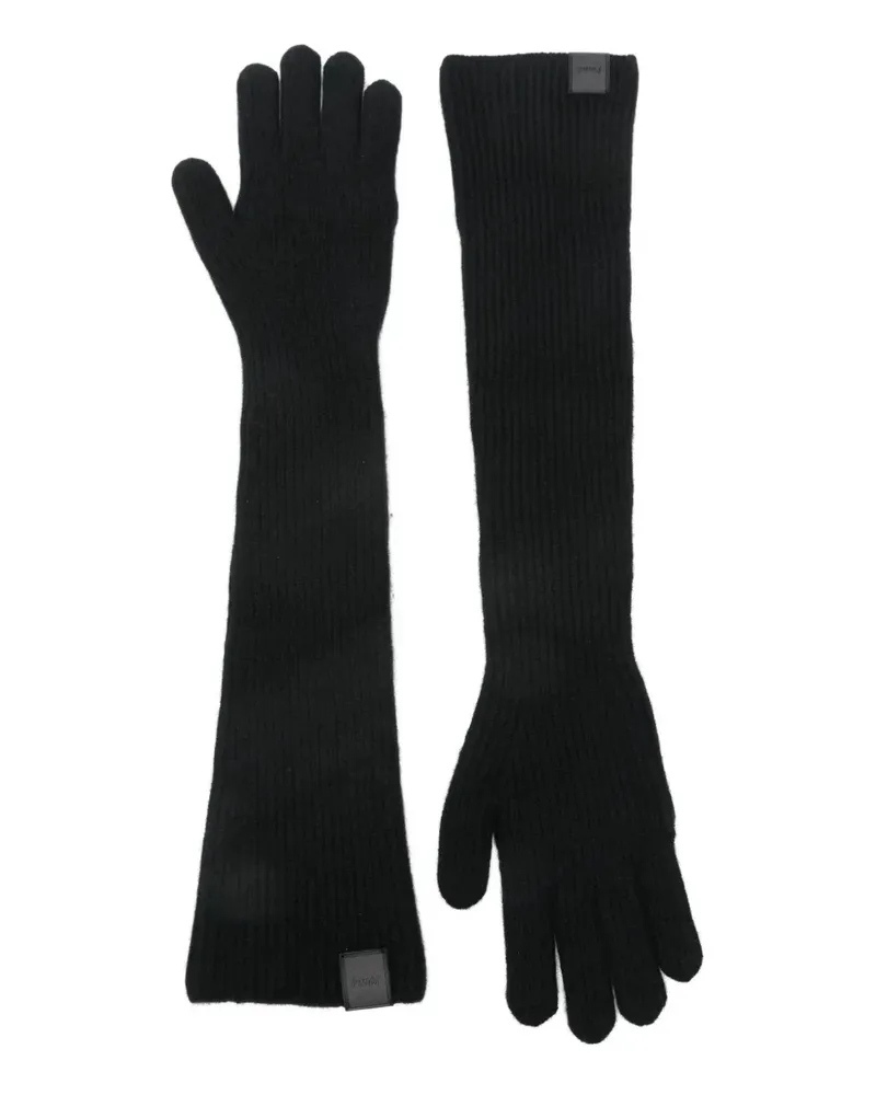 JUUN.J ribbed gloves - Schwarz Schwarz