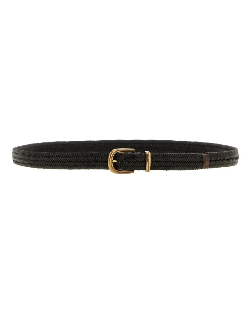 Brunello Cucinelli braided stretch leather belt - Braun Braun