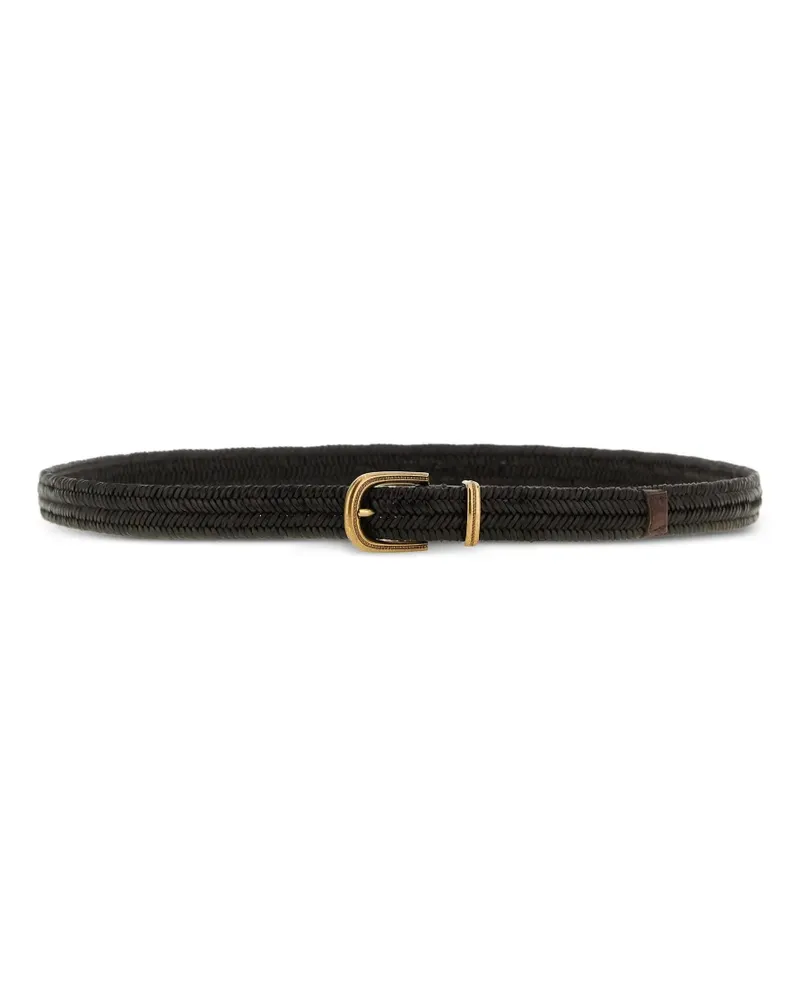 Brunello Cucinelli braided stretch leather belt - Braun Braun