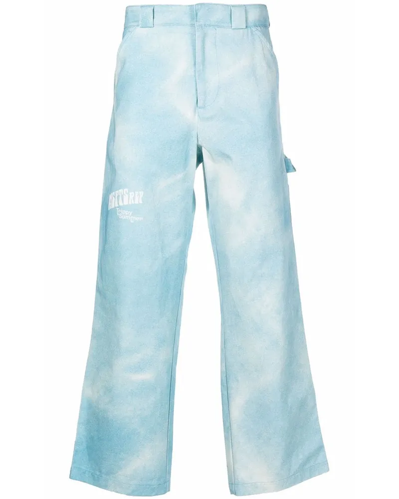 MSFTSrep Schlaghose mit Acid-Wash-Effekt - Blau Blau