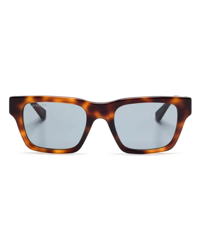 Gucci Sonnenbrille mit eckigem Gestell - Braun Braun