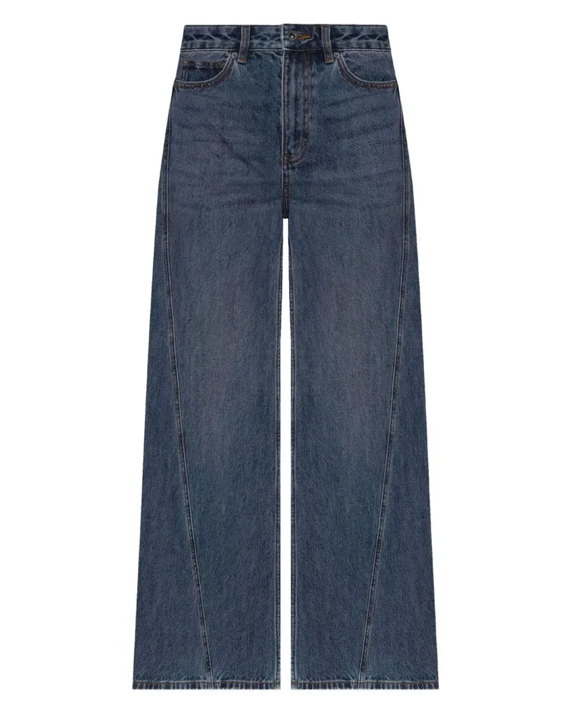 Self-Portrait Jeans mit weitem Bein - Blau Blau