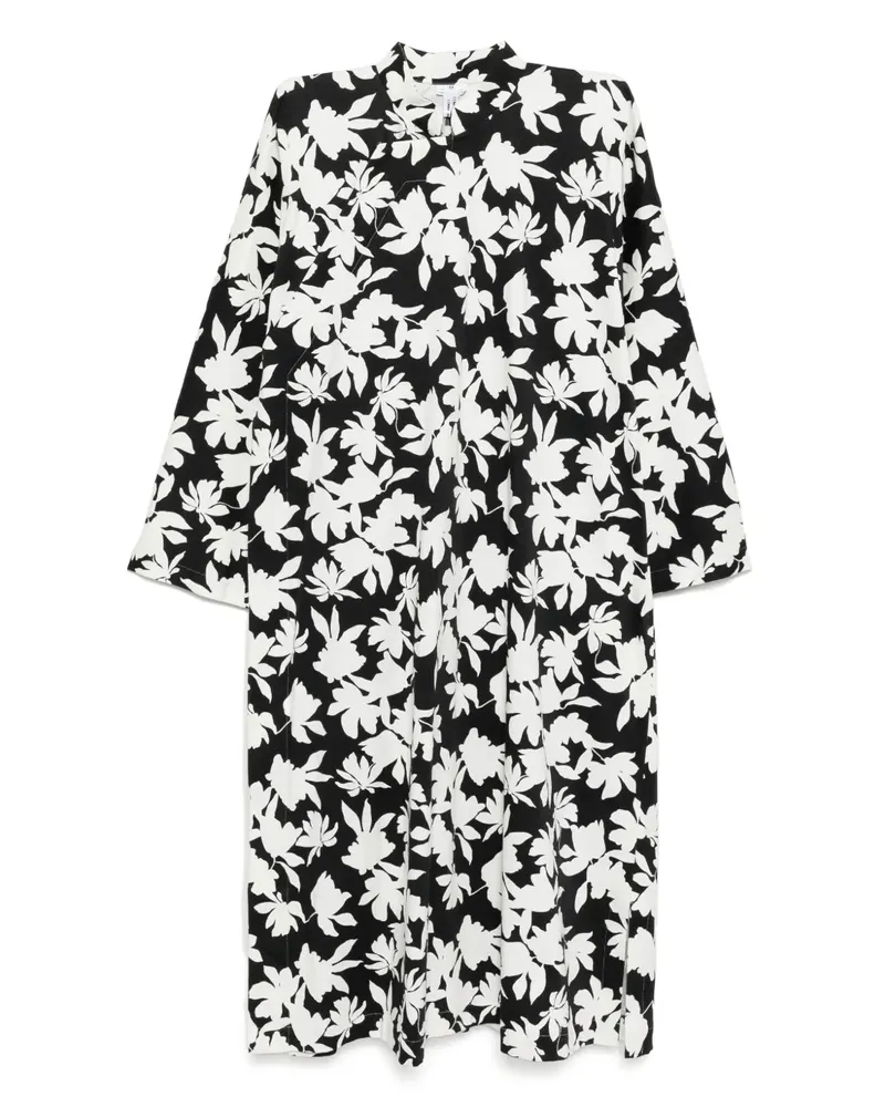 Comme des Garçons Kleid mit Blumen-Print - Schwarz Schwarz