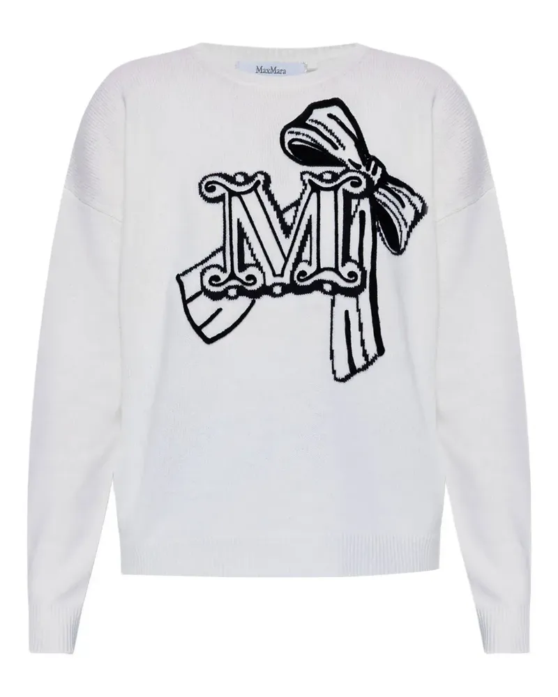 Max Mara Pullover mit Monogrammmuster - Weiß Weiß
