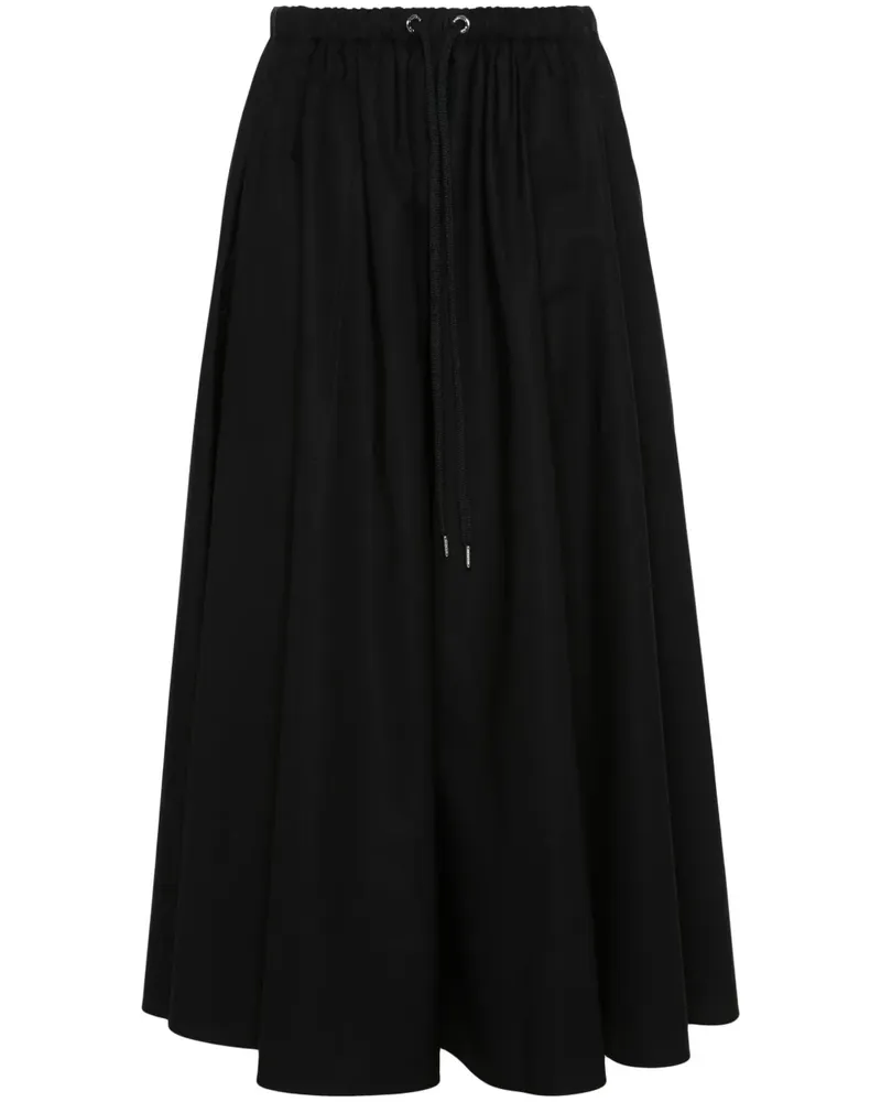 Moncler Gabardine-Midirock mit Logo-Applikation - Schwarz Schwarz