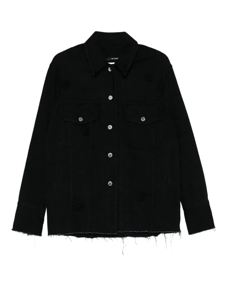 Song For The Mute Daisy' button distressed jacket - Schwarz Schwarz