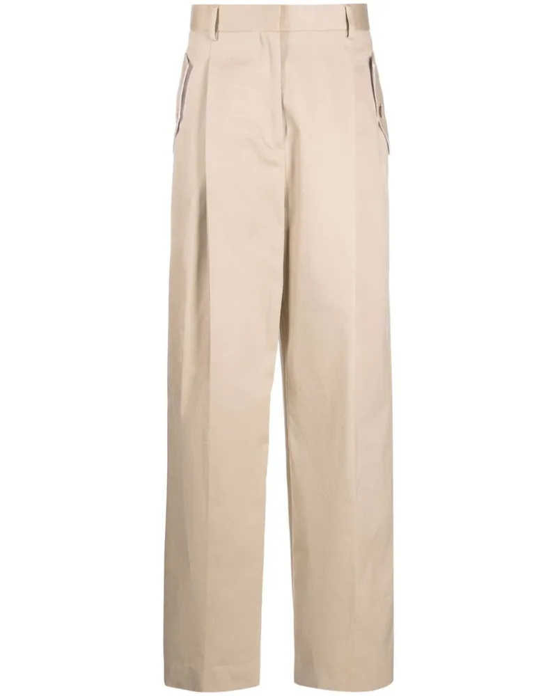 Lanvin Hose mit weitem Bein Nude