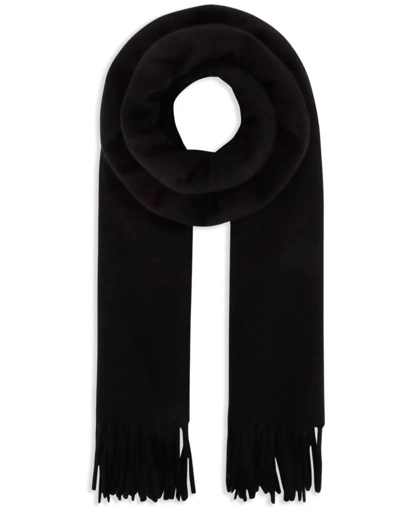 Loro Piana Schal mit Logo-Stickerei - Schwarz Schwarz