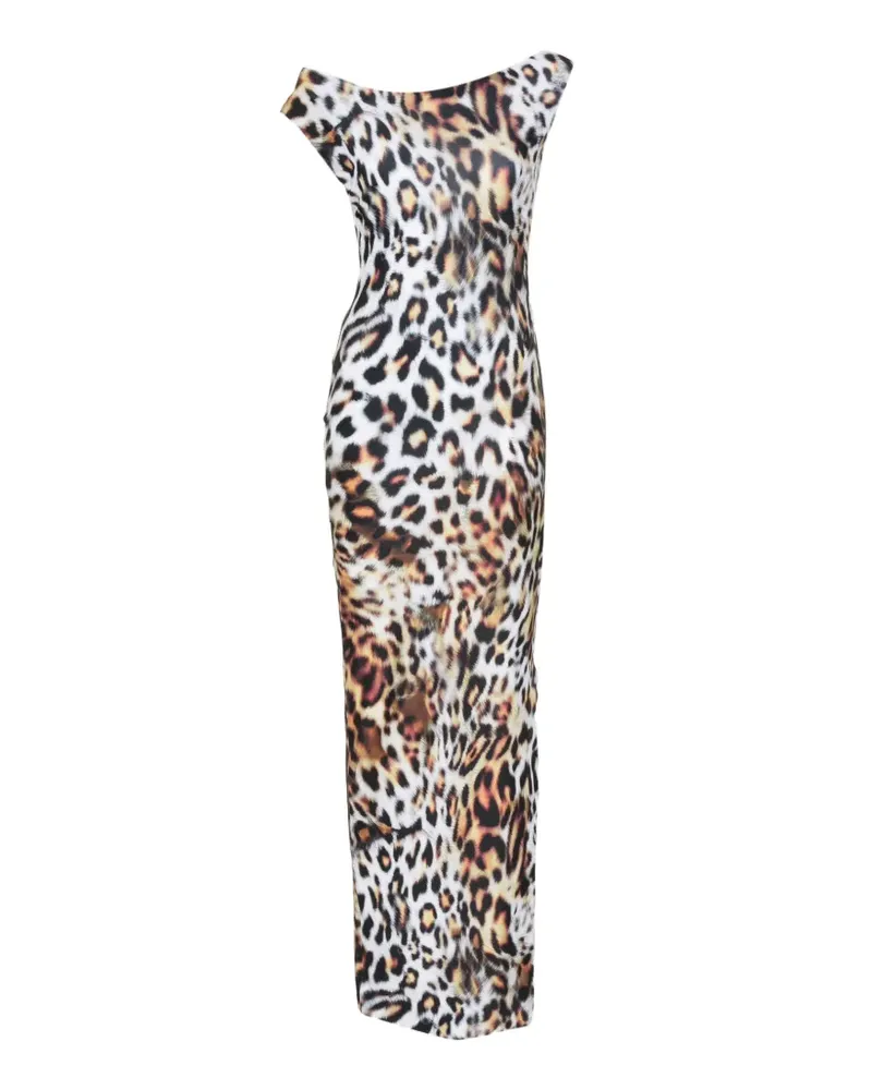 Norma Kamali sleeveless animal-print maxi dress - Braun Braun