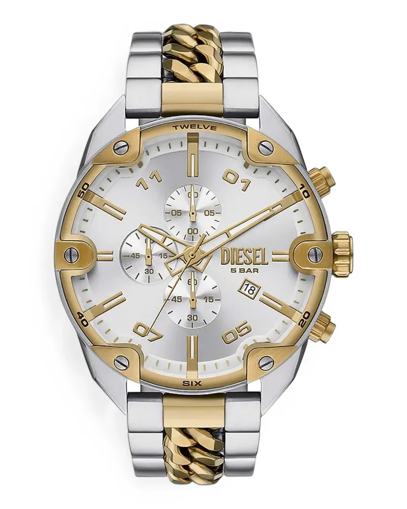 Diesel Armbanduhr mit Logo-Print 49mm - Silber Silber