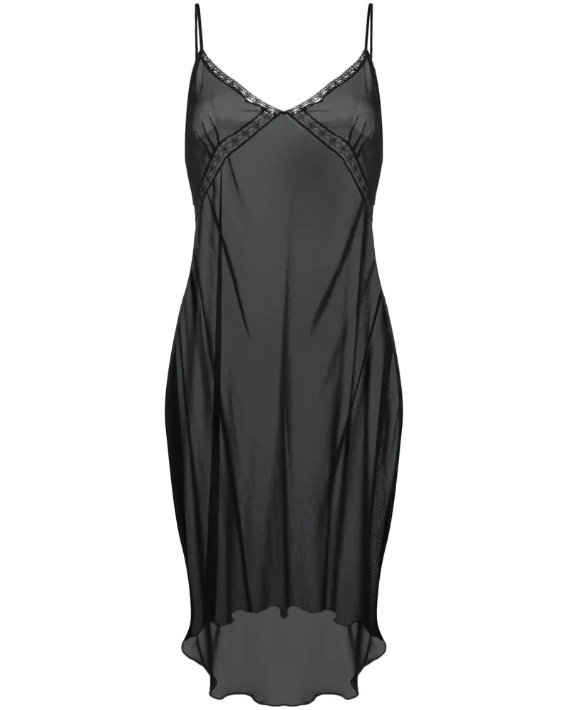 Patrizia Pepe Transparentes Nachthemd - Schwarz Schwarz