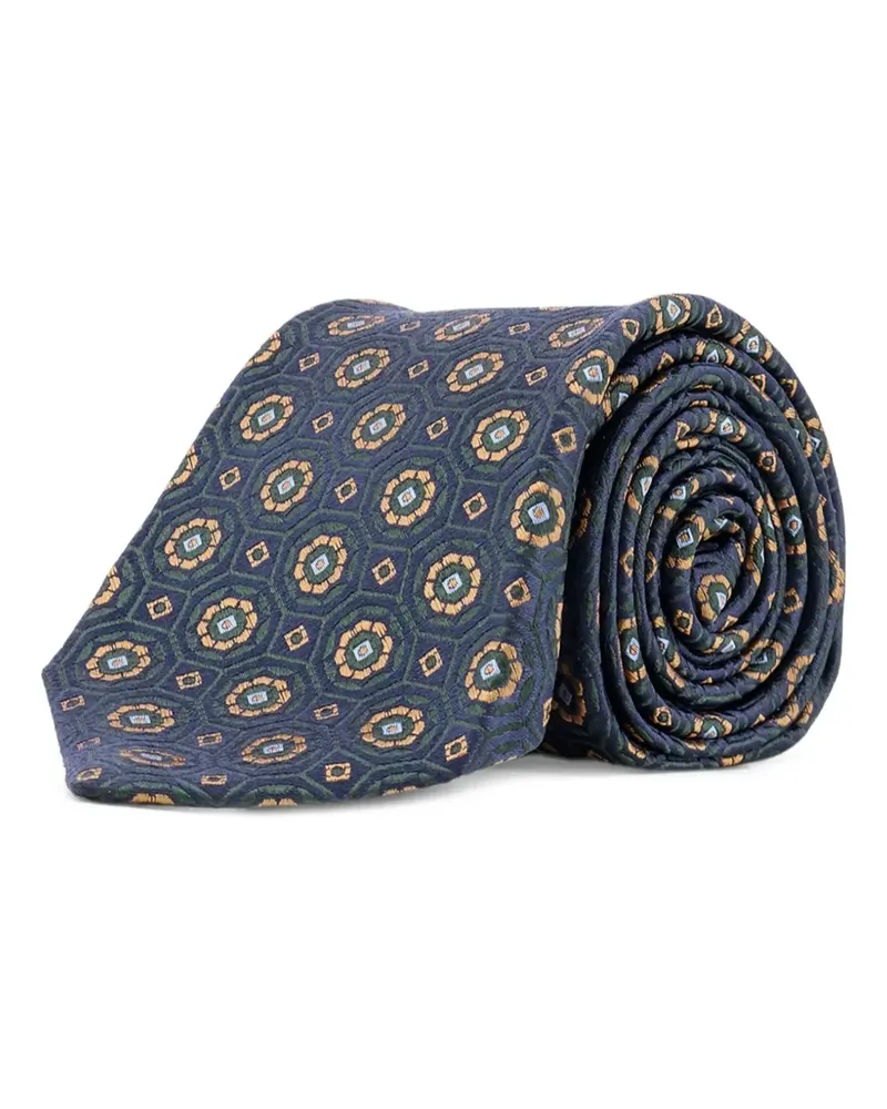 Kiton Krawatte mit Jacquardmuster - Blau Blau