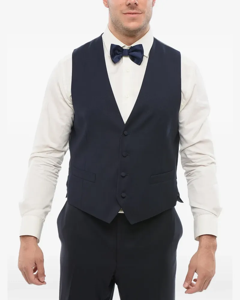 Corneliani four-button blue vest - Blau Blau