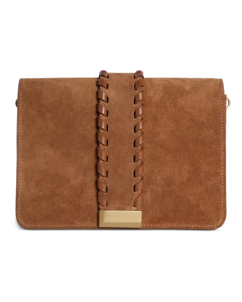 FESTA Milano Alma whipstitch-trim shoulder bag - Braun Braun