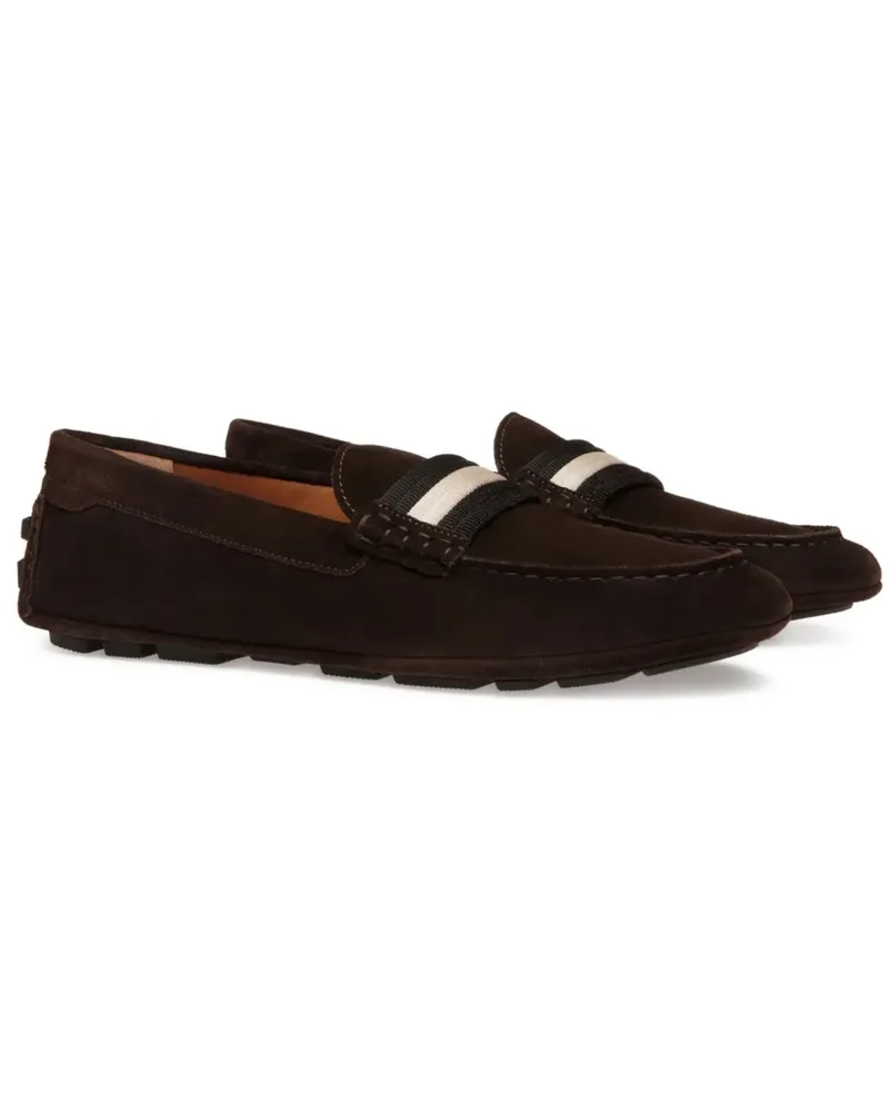 Bally Gestreifte Kerbs Loafer - Braun Braun