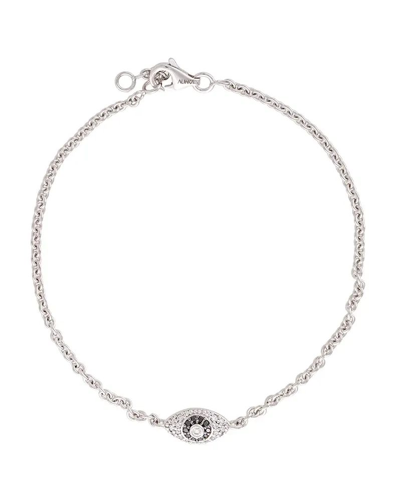 Alinka 18kt '' Weißgoldarmband mit "Evil Eye"-Anhänger - Metallic Metallic
