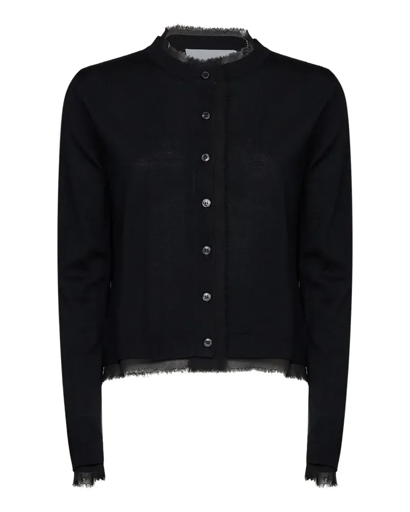 Kaos raw-edge layered cardigan - Schwarz Schwarz