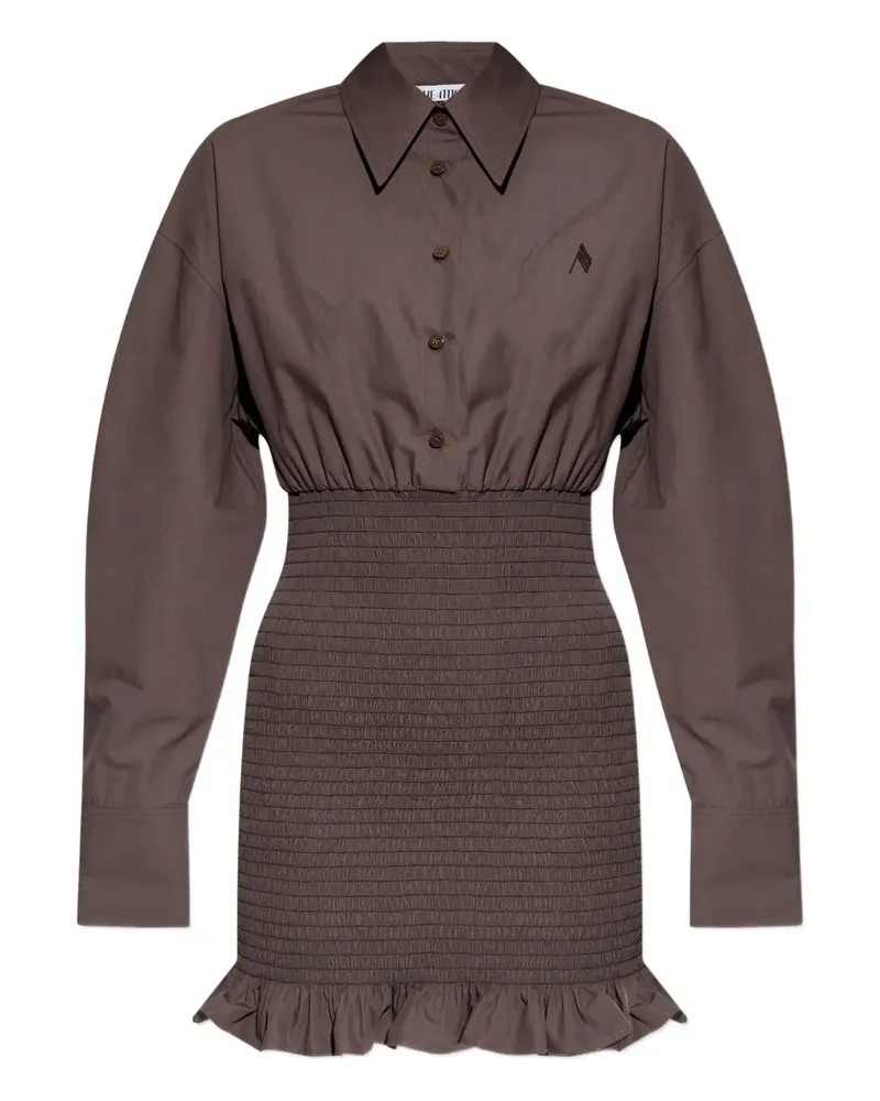 ATTICO Gesmoktes Rüschenkleid - Braun Braun