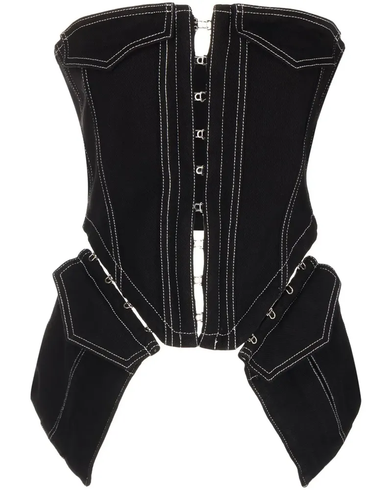 Dion Lee Corsage im Jeans-Look - Schwarz Schwarz