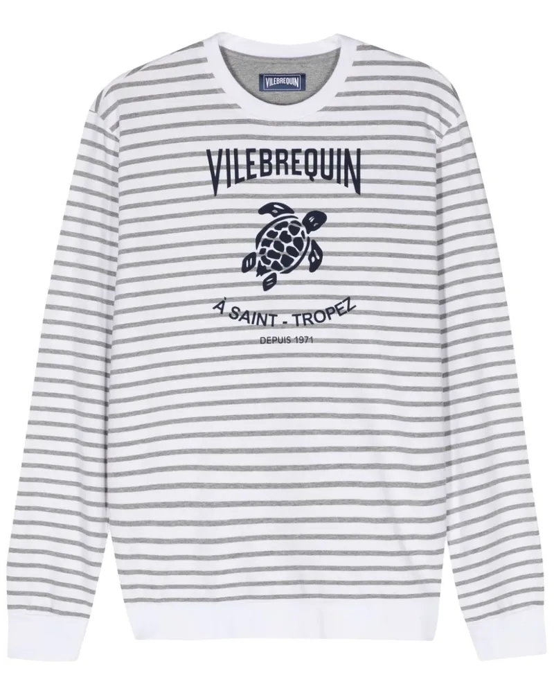 Vilebrequin Gestreiftes Sweatshirt Weiß