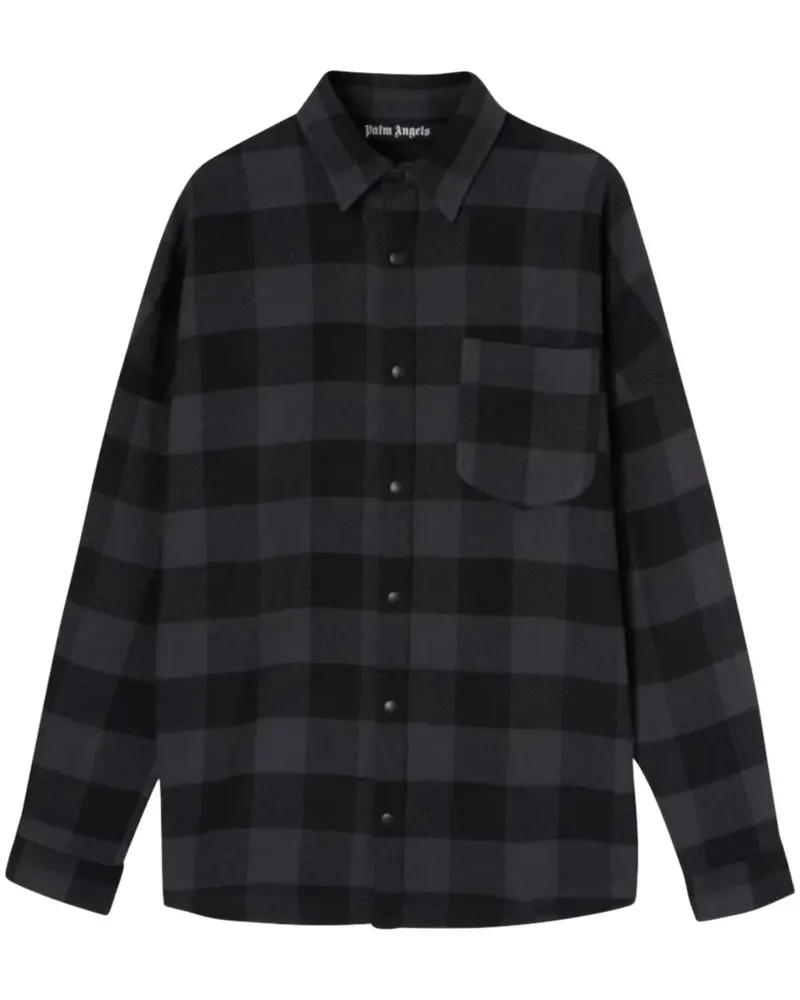 Palm Angels Hemd mit Logo-Print - Schwarz Schwarz