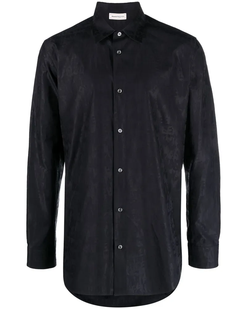 Alexander McQueen Hemd mit Logo-Print Schwarz