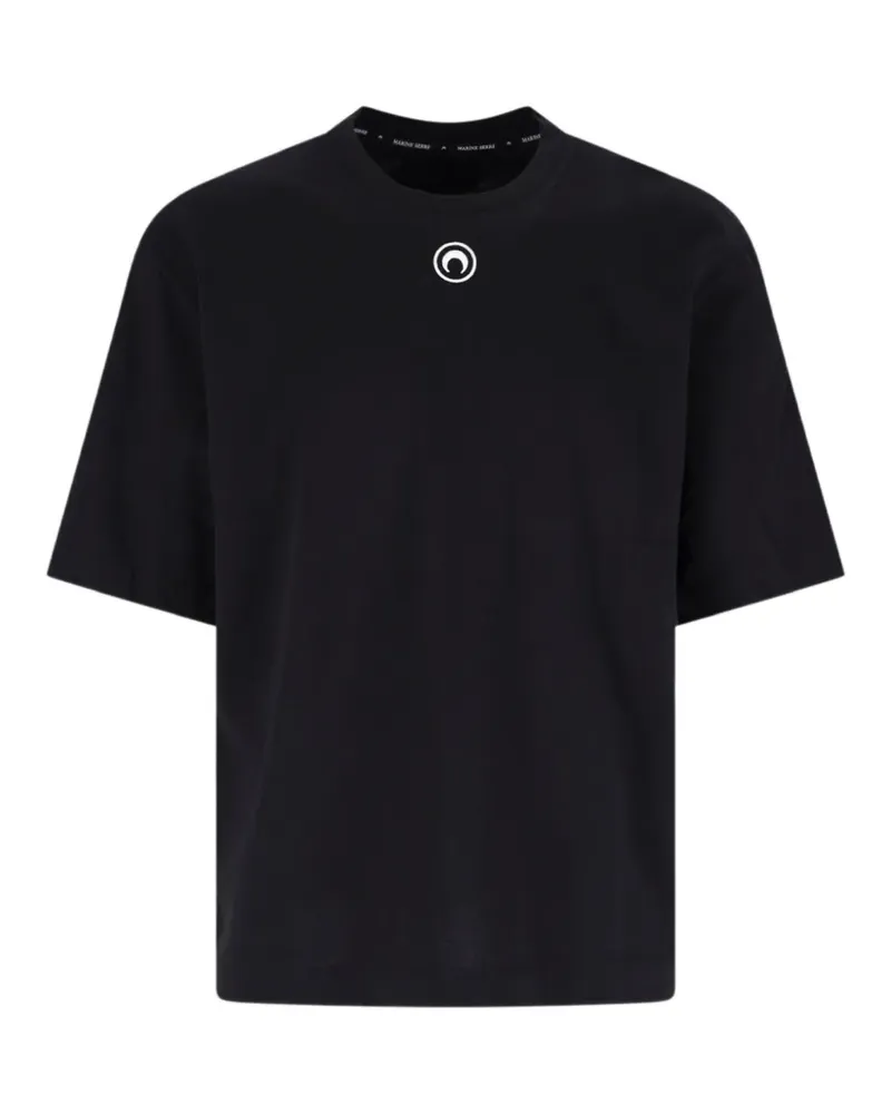 Marine Serre T-Shirt mit lockerem Schnitt - Schwarz Schwarz
