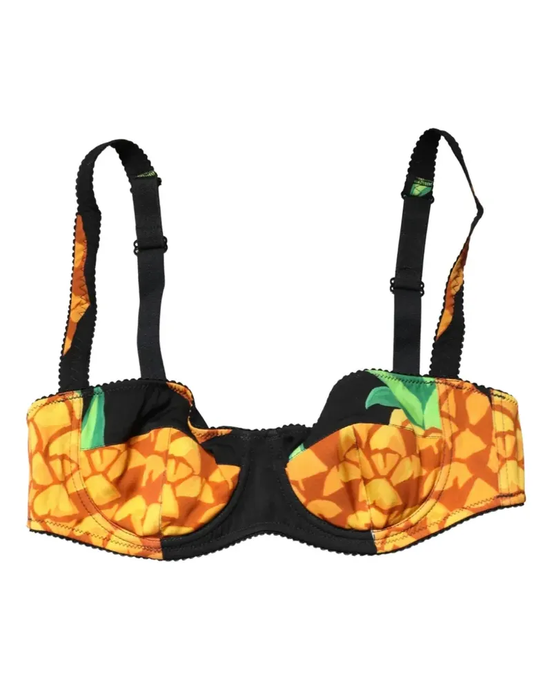 Dolce & Gabbana pineapple-print balconette bra - Schwarz Schwarz