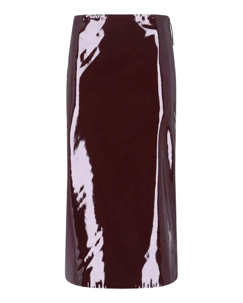 FRANKIE Shop Samantha patent-finish skirt - Rot Rot