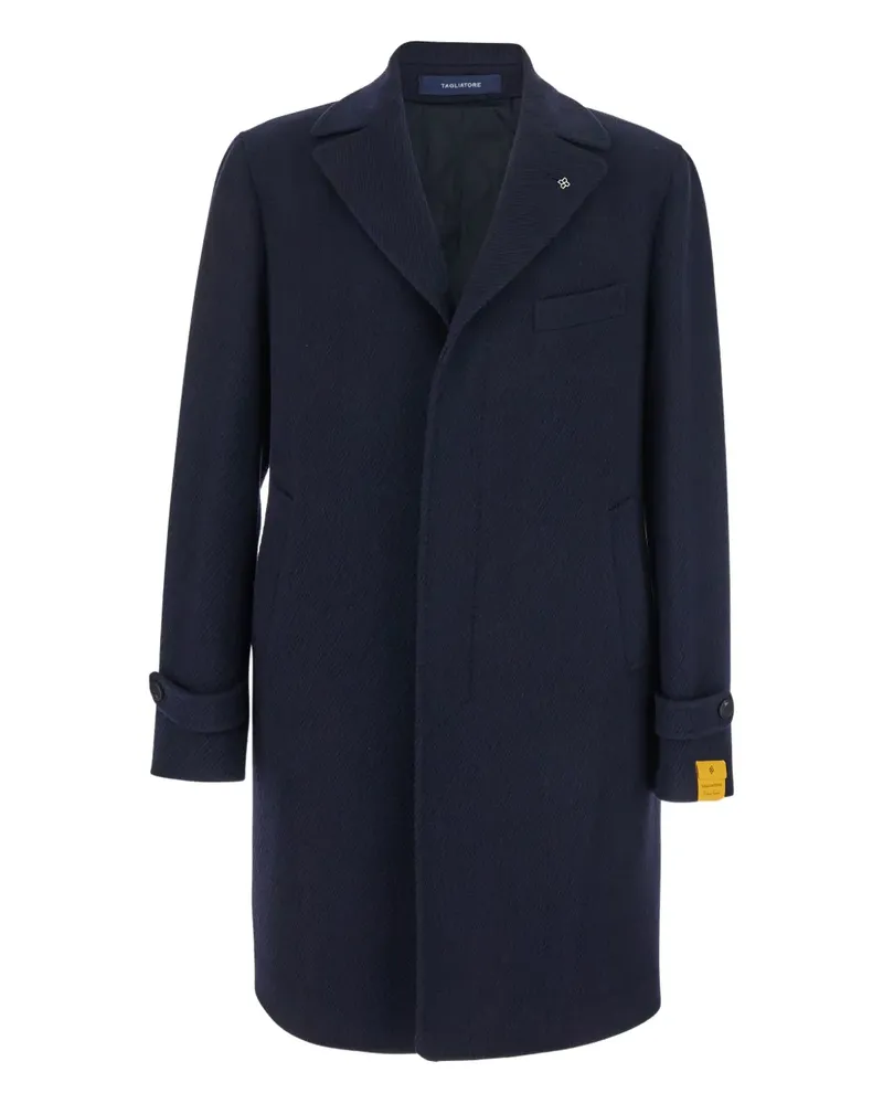 Tagliatore Mantel mit Fischgrätenmuster - Blau Blau