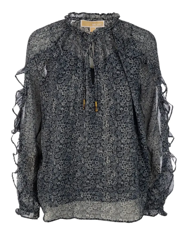 Michael Kors Bluse mit Blütenmuster - Blau Blau