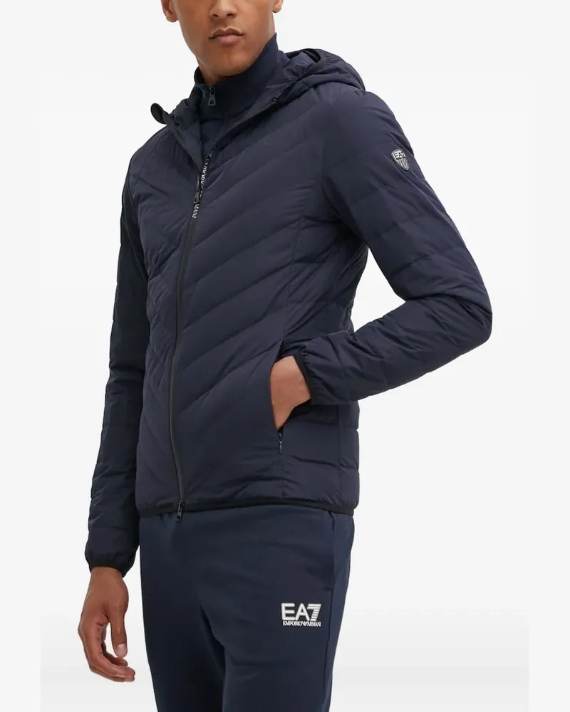 EA7 hooded quilted jacket - Blau Blau