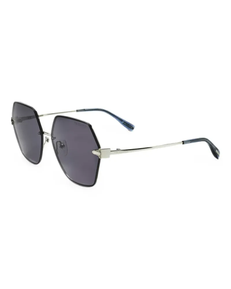 Trussardi Sonnenbrille mit geometrischem Gestell - Schwarz Schwarz