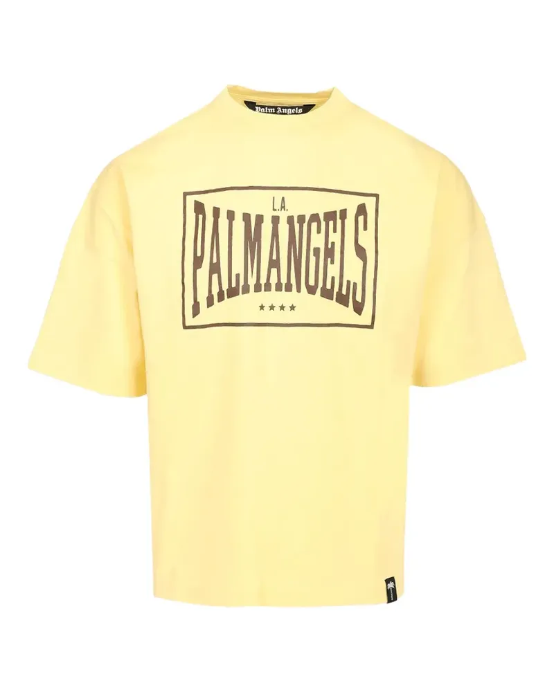 Palm Angels logo-print drop-shoulder T-shirt - Gelb Gelb
