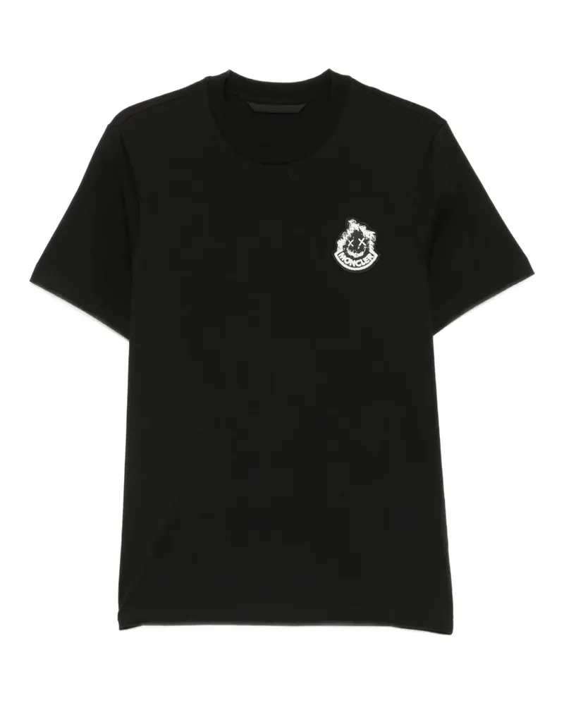 Moncler logo-patch T-shirt - Schwarz Schwarz