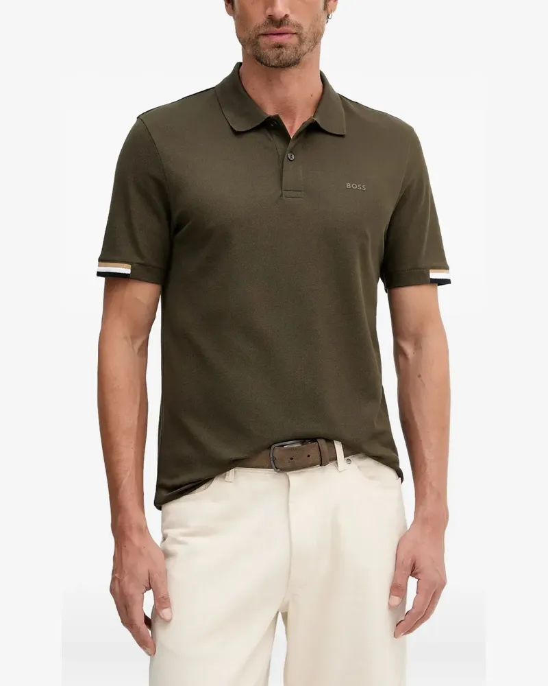 HUGO BOSS Parlay Poloshirt mit Streifendetail - Grün Grün