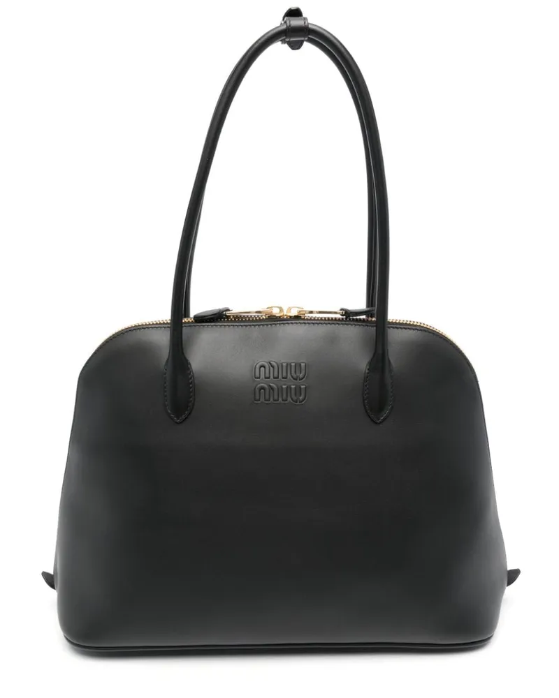 Miu Miu Shopper mit Logo-Prägung - Schwarz Schwarz