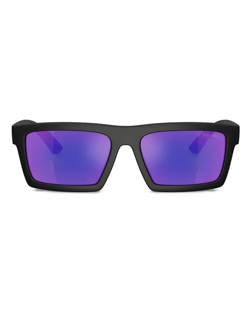 Prada Sonnenbrille mit eckigem Gestell - Schwarz Schwarz