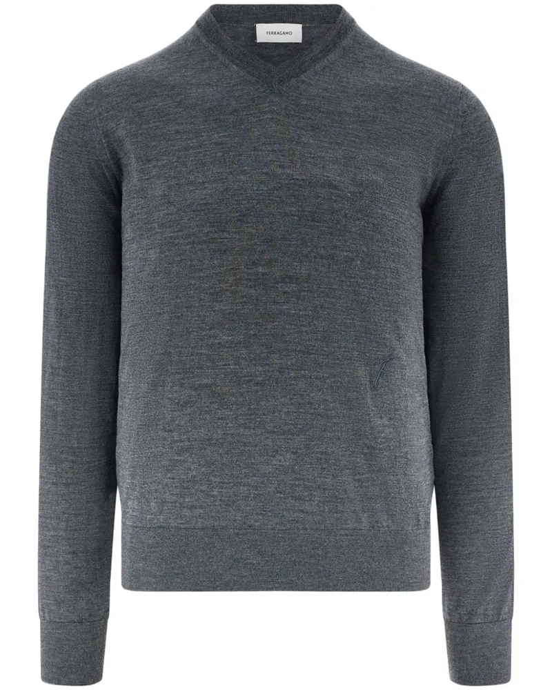 Ferragamo Pullover mit V-Aktivkohle - Grau Grau