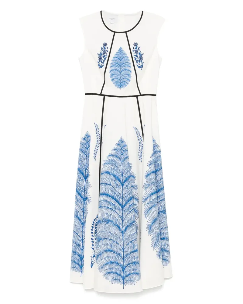 Giambattista Valli Midikleid mit Blumen-Print - Nude Nude