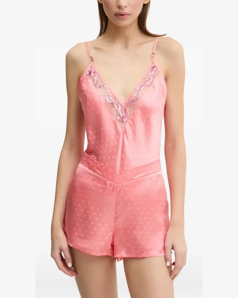 Chantelle Pyjama-Oberteil mit Pailletten - Rosa Rosa