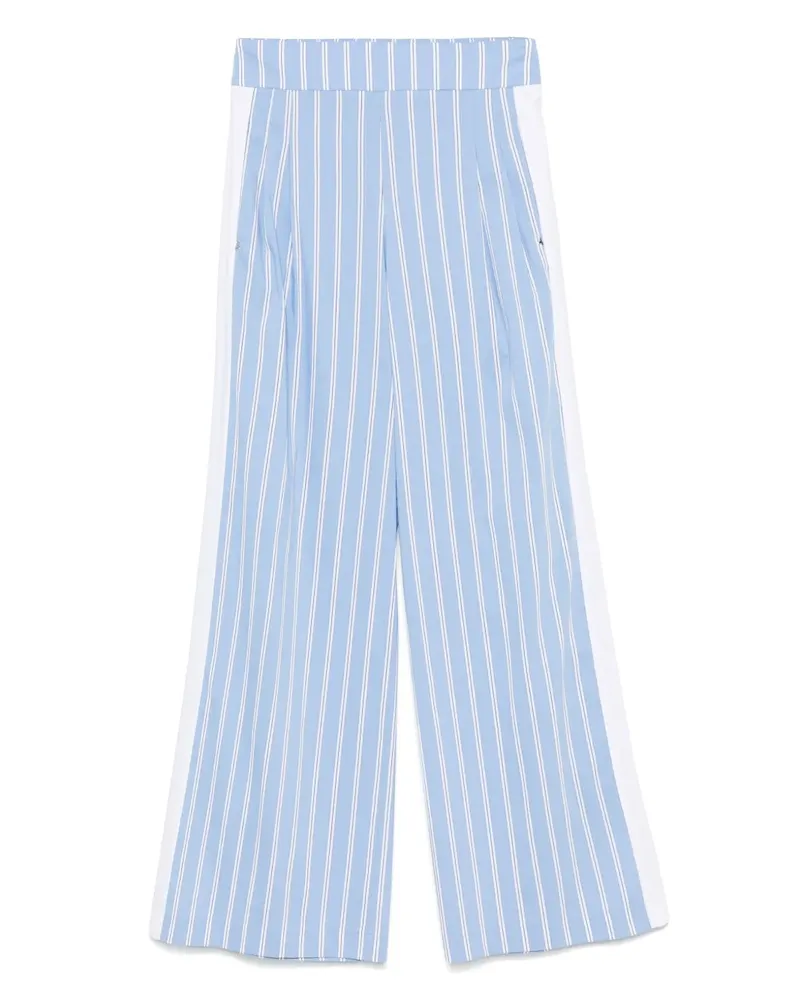 Patrizia Pepe Gestreifte Popeline-Hose - Blau Blau
