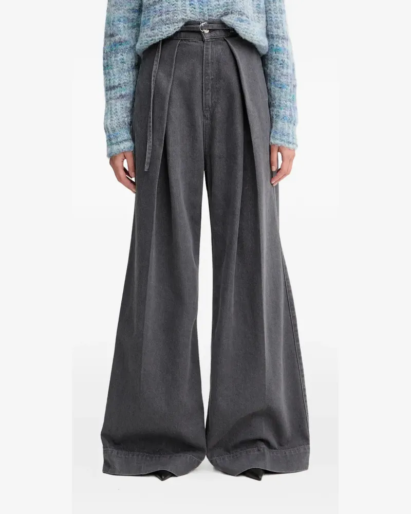 HUGO BOSS belt loops wide-leg jean - Grau Grau