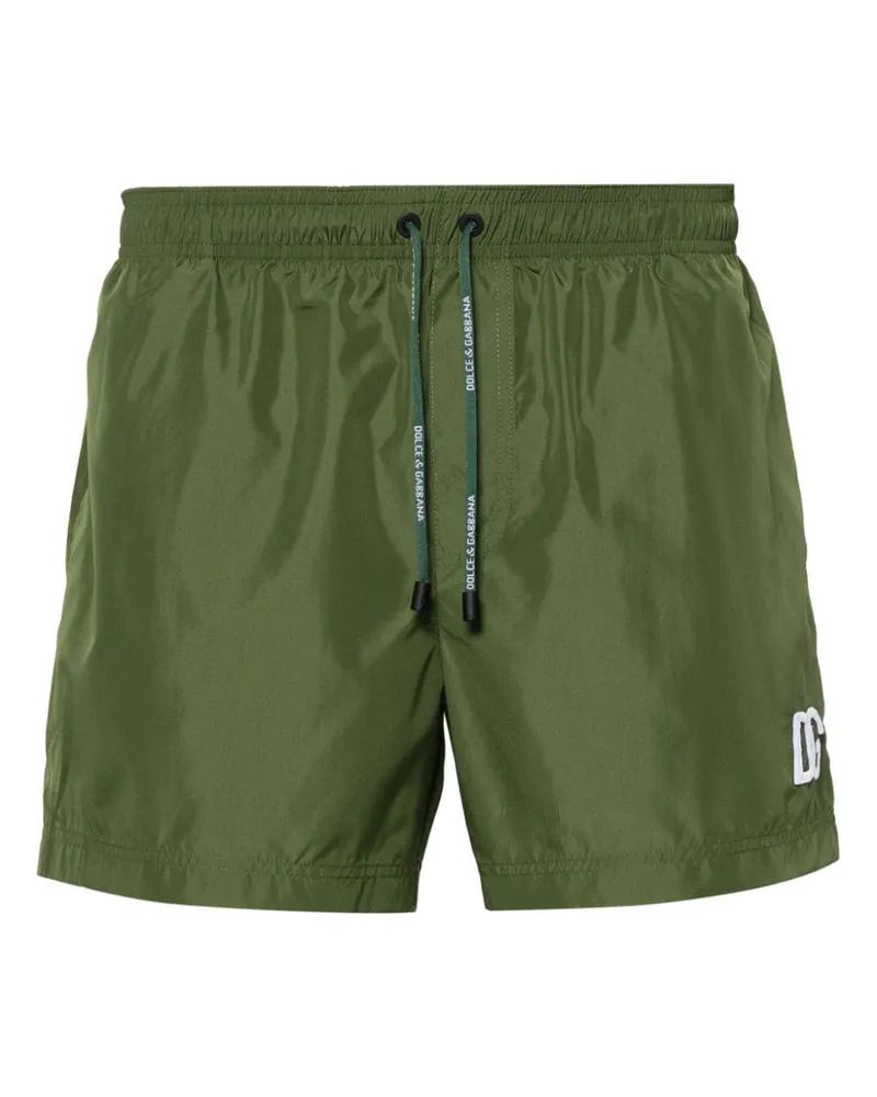 Dolce & Gabbana Badeshorts mit Logo-Stickerei - Grün Grün