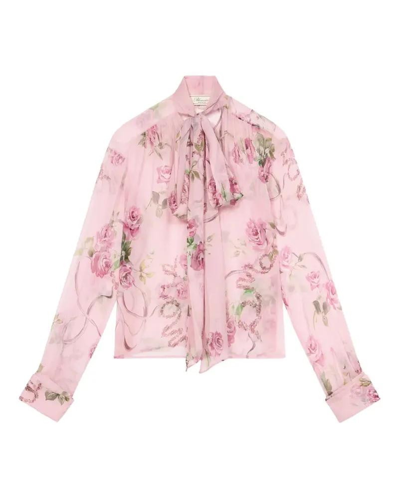 Blumarine Bluse mit Blumen-Print - Rosa Rosa